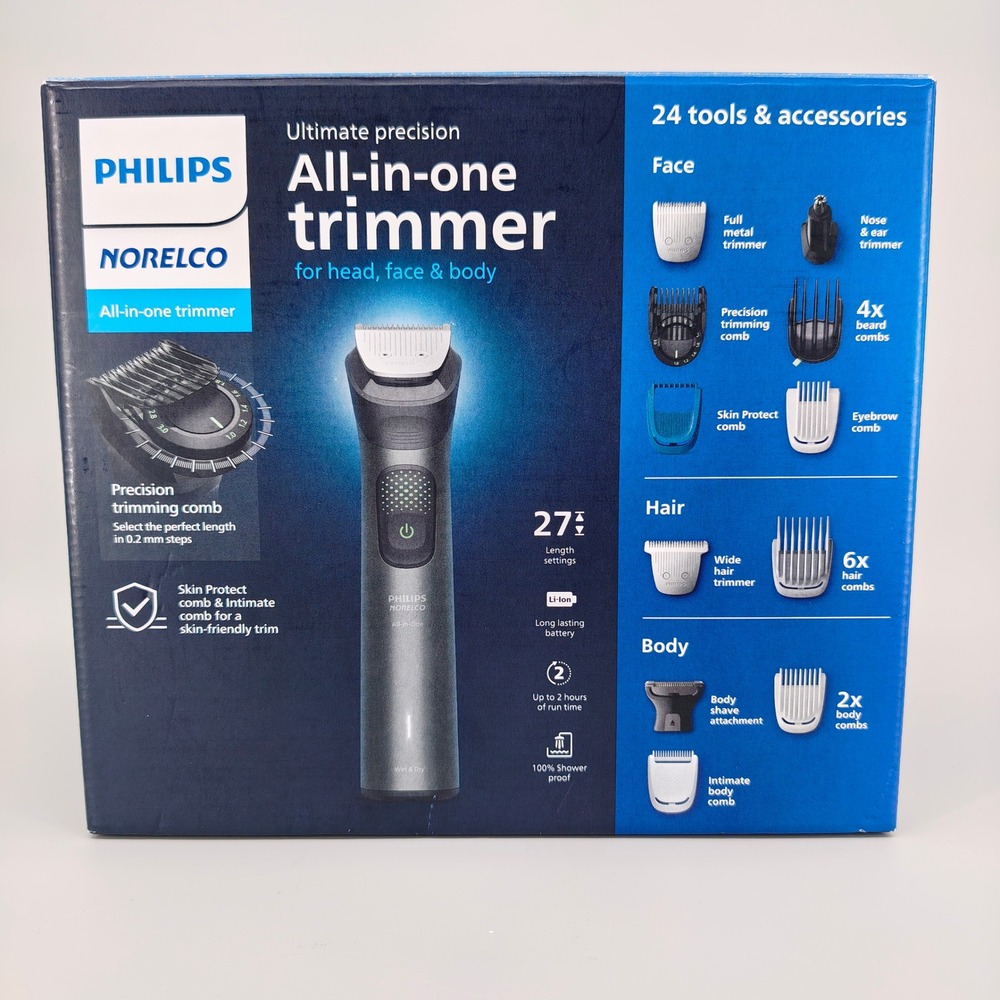 Philips Norelco All-in-One Trimmer MG9526/40 Multigroomer Face Head Body 24 Tool